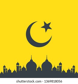 Ramadan Kareem Template with moon and star