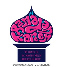 Ramadan kareem template with ramadan kareem typography in mosque design. good template for ramadan advertisement design