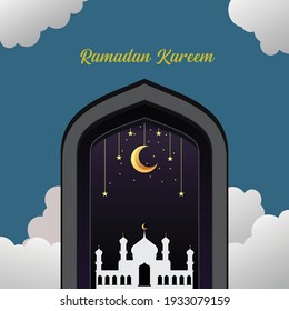 ramadan kareem template vector icon or logo for greeting and social media