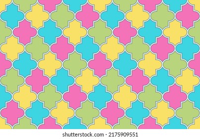 Ramadan Kareem Tender Motif. Persian Mubarak Mosaic. 1001 Night Arabesque. Moroccan Seamless Pattern. Mosque Window Pattern. Traditional Muslim Lantern Background. Noble Moroccan Seamless Pattern.
