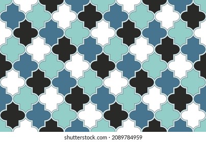 Ramadan Kareem Tender Pattern. Elegant Moroccan Seamless Pattern. Traditional Muslim Lantern Ornament. Mosque Window Motif. Moroccan Seamless Pattern. Eastern Mubarak Mosaic. 1001 Night Arabesque.