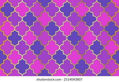 Zartes Ramadan-Kareem-Muster. Traditioneller muslimischer Laternenschmuck. 1001 Nacht Arabesque. Marokkanisches nahtloses Muster. Elegantes marokkanisches nahtloses Muster. Moschee-Fensterentwurf. Arabisches Mubarak-Mosaik.