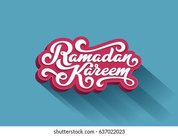 Ramadan Kareem text 3D Vector Lettering greeting card design template.
Vintage retro calligraphic typography poster