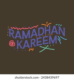 Ramadan Kareem text design background. Vector illustration