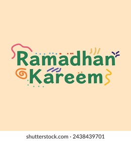 Fondo de diseño de texto de Ramadán Kareem. Ilustración de vector