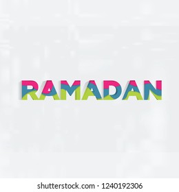Ramadan Kareem Text Design. Vector Illustration EPS 10