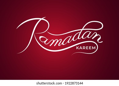 Ramadan kareem text effect. Islamic calligraphy text vector illustration isolated background.