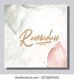 ramadan kareem text hand lettering with abstract background. EPS 10
