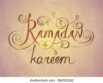 Ramadan kareem text lettering. Vector