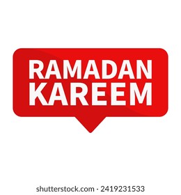 Ramadan Kareem Text In Red Rectangle Shape For Announcement Information Business Marketing Social Media
