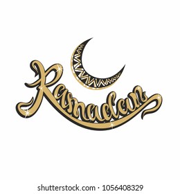 Ramadan Kareem. Text. Vector. Lettering. Greeting card design.