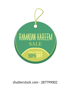 Ramadan Kareem Theme Price Concept Tag, Banner, Ellipse Label Vector Design Template