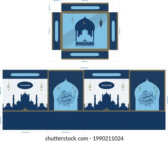 Ramadan Kareem: This is an Arabic phrase that translates to "blessed Ramadan."  An excellent Islamic design Gift Box for Ramadaan Kareem or Eid festival. Editable. Eps10.