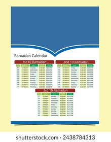 Ramadan Kareem Timing Calendar Imsakia Ramadan schedule for Prayer times in Ramadan Planner