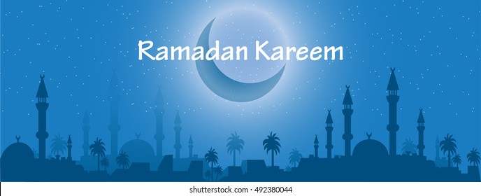 Ramadan Kareem, Town On The Night, Inscription Islamic