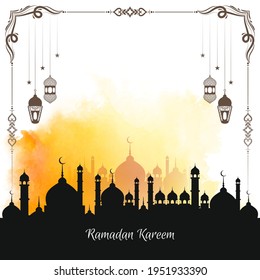 Ramadan Kareem traditional islamic festival background vector