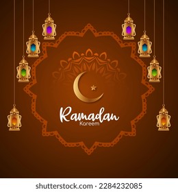 Ramadan Kareem traditional Islamic festival artistic background vector