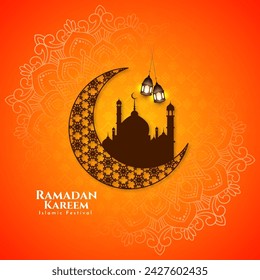 Ramadan Kareem traditional muslim festival islamic background design vector