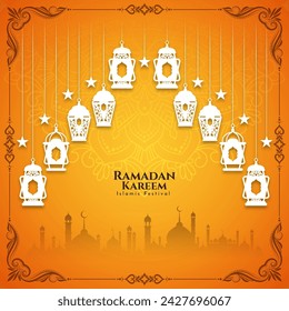 Ramadan Kareem traditional muslim festival islamic background design vector