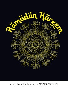 ramadan kareem T-shirt design and banner background design  Islamic mandala illustration