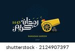 Ramadan Kareem Typographic Arabic with Islamic  Background with Moon  canon