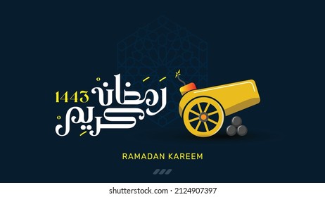 Ramadan Kareem Typographic Arabic with Islamic  Background with Moon  canon