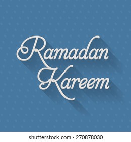 Ramadan Kareem Typographic Text Long Shadow Effect Vector Design