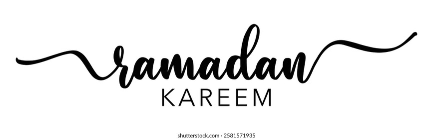 Ramadan Kareem typography calligraphy text vector signature modern luxury lettering for holy month banner, poster others