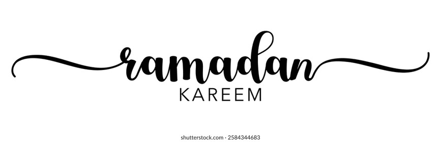 Ramadan Kareem typography calligraphy text vector signature modern luxury lettering for holy month banner, poster others