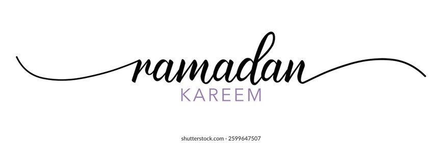 Ramadan Kareem typography calligraphy text vector signature modern luxury lettering for holy month banner, poster others