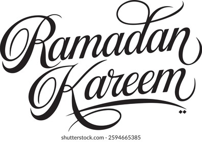 Ramadan Kareem typography, calligraphy vector on white background.