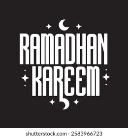 Ramadan Kareem typography design black and white 