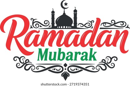 Ramadan Kareem Vector de diseño de tipografía