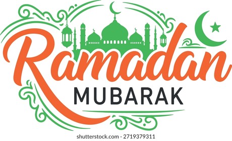 Ramadan Kareem Vector de diseño de tipografía