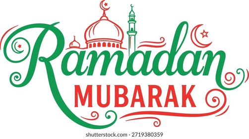 Ramadan Kareem Vector de diseño de tipografía