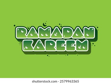ramadan kareem typography green background vector design