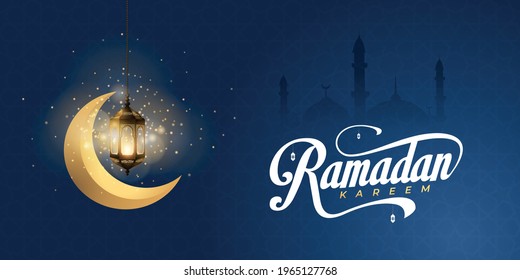 Ramadan Kareem typography islamic background