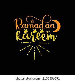 Ramadan Kareem typography lettering for t shirt ready for print