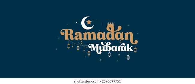 Ramadan Kareem typography logo , islamic background
