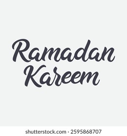 Ramadan Kareem typography vector art isolated on white background. Islamic greeting text in English for holy Ramadan. 