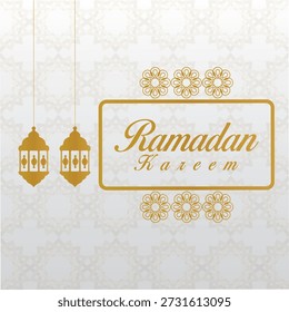 Ramadan Kareem typography vector art isolated on a white background. Islamic greeting text in English for the holy Ramadan. eps vector illustration pattern and background. 