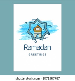 Ramadan Kareem typogrpahic with creative design vector