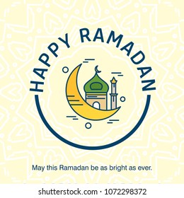 Ramadan Kareem typogrpahic with creative design vector
