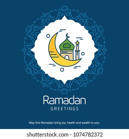 Ramadan Kareem typogrpahic with creative design vector