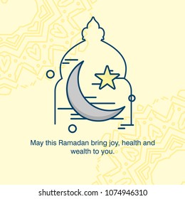 Ramadan Kareem typogrpahic with creative design vector