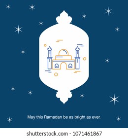 Ramadan Kareem Vector Background. calligraphy greeting card design of happy Ramadan Mubarak, Beautiful Muslim Event Eid Background Design