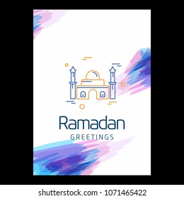 Ramadan Kareem Vector Background. calligraphy greeting card design of happy Ramadan Mubarak, Beautiful Muslim Event Eid Background Design