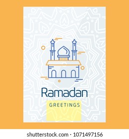 Ramadan Kareem Vector Background. calligraphy greeting card design of happy Ramadan Mubarak, Beautiful Muslim Event Eid Background Design