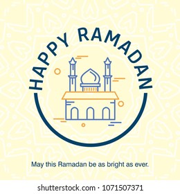 Ramadan Kareem Vector Background. calligraphy greeting card design of happy Ramadan Mubarak, Beautiful Muslim Event Eid Background Design