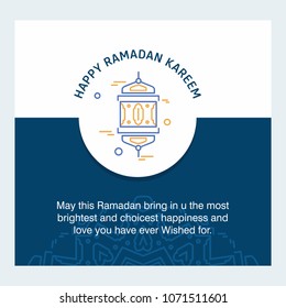 Ramadan Kareem Vector Background. calligraphy greeting card design of happy Ramadan Mubarak, Beautiful Muslim Event Eid Background Design